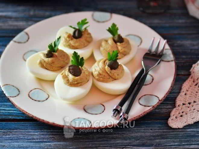 Рецепт яиц, фаршированных шпротами