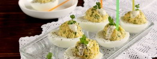 яйца, фаршированные сыром и чесноком. Шаг 11