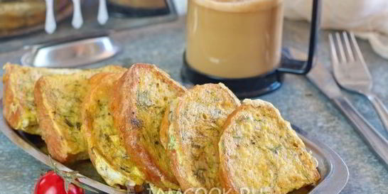 Гренки из белого хлеба с яйцом