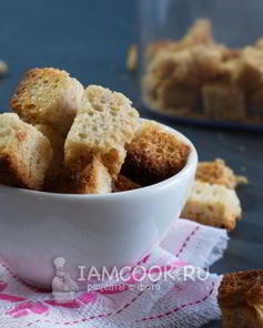 Гренки из белого хлеба в духовке