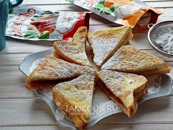 Рецепт гренков с джемом