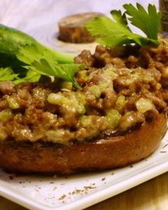 Гренки с фаршем по-татарски