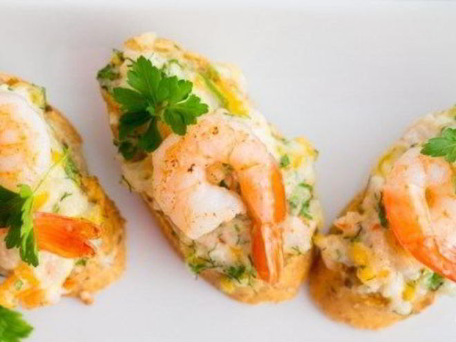 Рецепт гренков с креветками