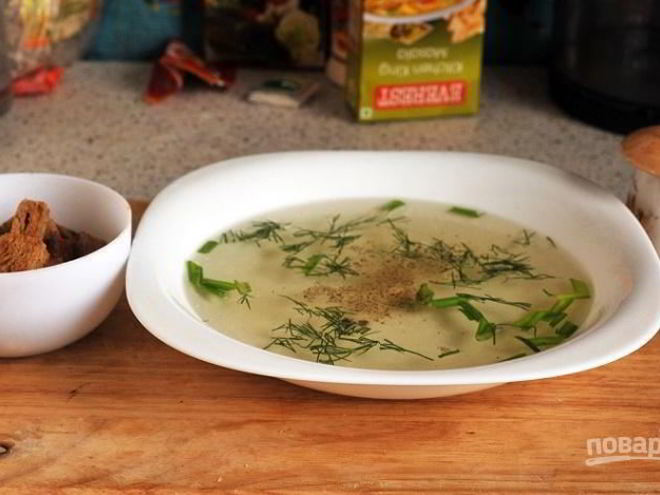 Рецепт гренков с куриным бульоном