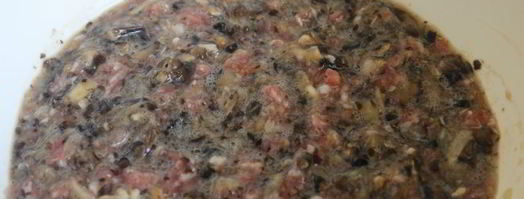 гренки с мясным фаршем и шампиньонами. Шаг 4