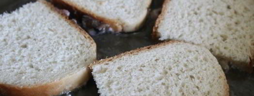 гренки с мясным фаршем и шампиньонами. Шаг 6