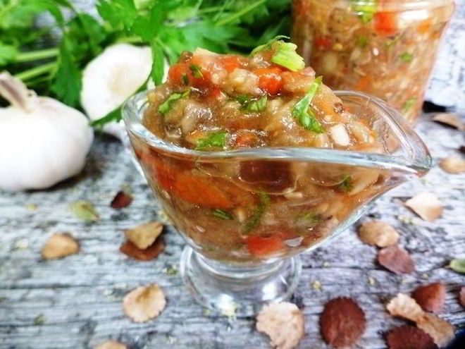 Рецепт икры из баклажанов кьопоолу