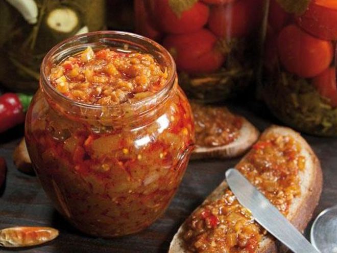 Рецепт овощной икры из баклажанов и перца