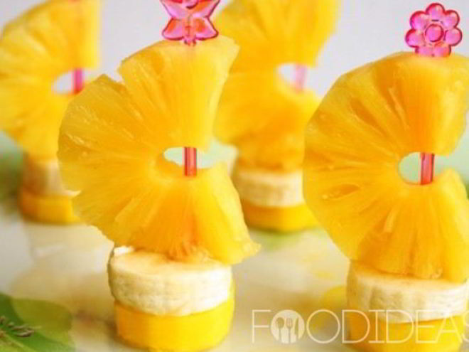 Рецепт фруктовых канапе с ананасами