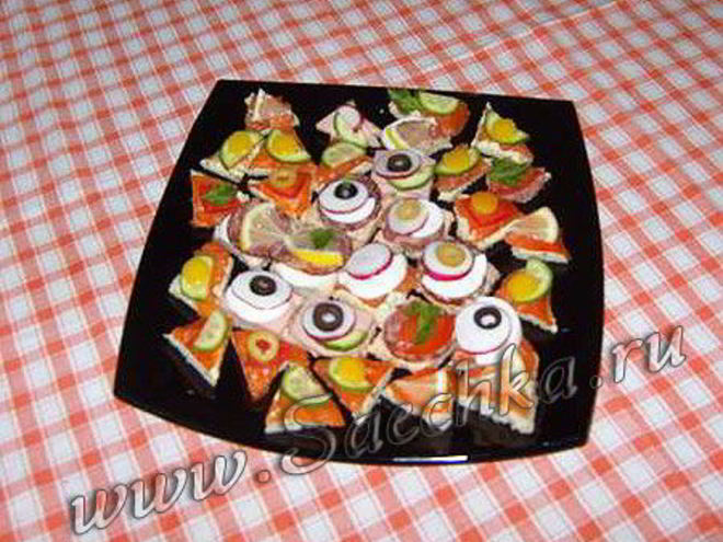 Рецепт канапе ассорти