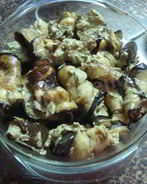 Канапе из баклажан с ореховым соусом