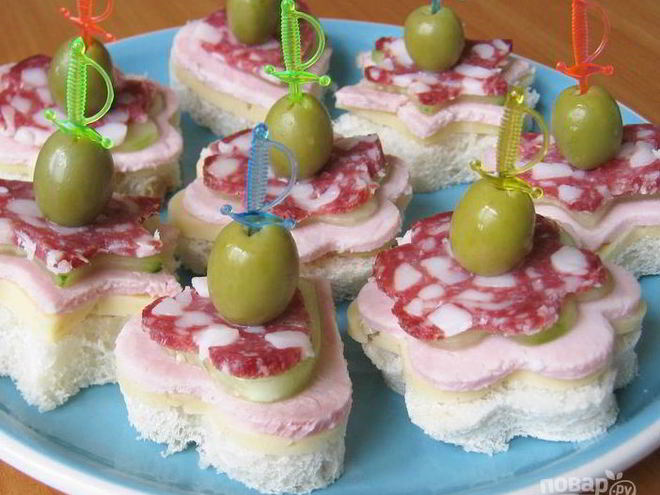 Рецепт канапе на детский праздник