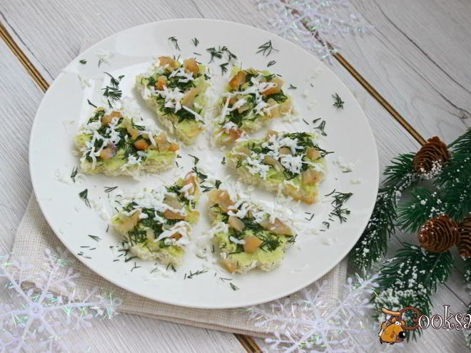 Рецепт канапе новогодние елочки