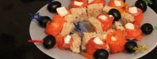 канапе с колбасой и сыром. Шаг 5