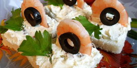 Канапе с креветками