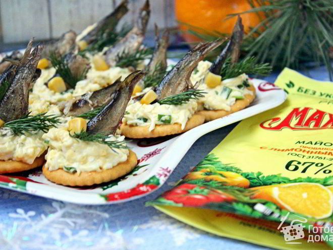 Рецепт канапе со шпротами