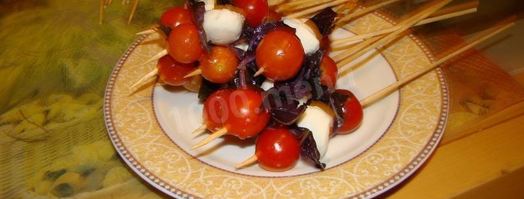 канапе закуска из помидоров черри и сыра. Шаг 6