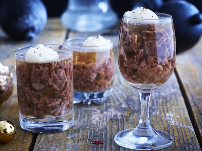 Рецепт холодца из говядины в бокалах