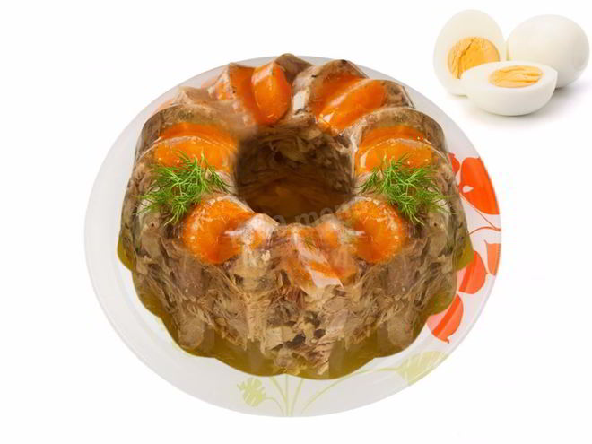 Рецепт холодца из куриных лапок с говядиной