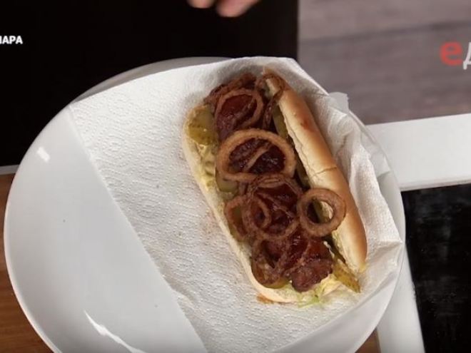 Рецепт хот-дога с беконом и луком фри