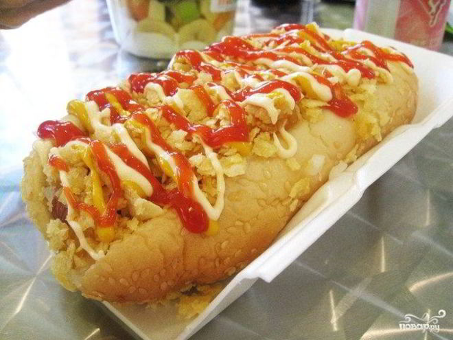 Рецепт хот-дога с крабовыми палочками