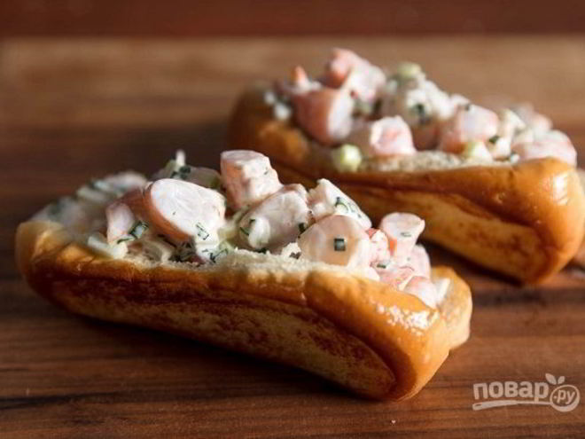 Рецепт хот-дога с креветками