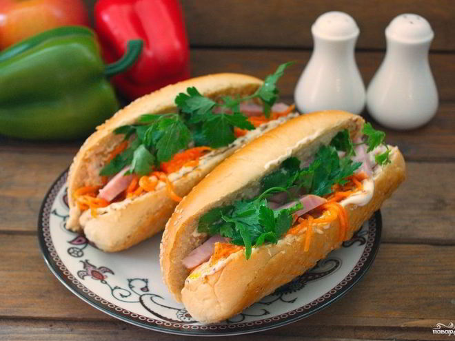 Рецепт хот-дога с ветчиной