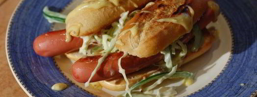 хот-доги с зелеными овощами и горчичным майонезом. Шаг 11