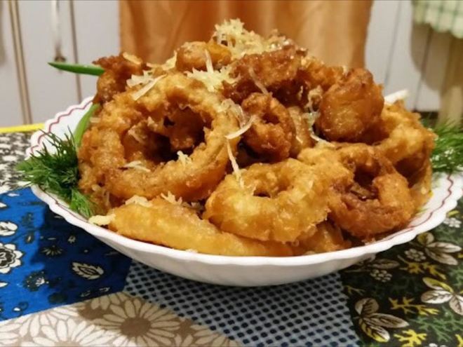Рецепт луковых колец в кляре