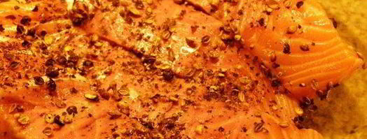 маринованная семга с лимонным соком, кориандром и перцем. Шаг 5