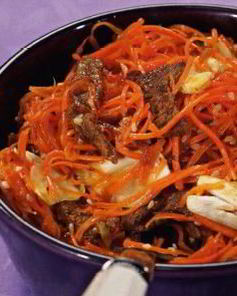 Корейская морковь с мясом