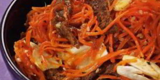 Корейская морковь с мясом