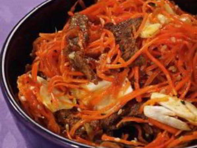 Рецепт корейской моркови с мясом