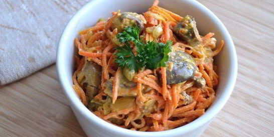 Корейская морковка с печенью