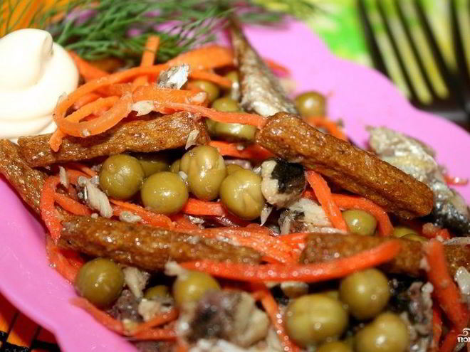 Рецепт корейской морковки с сухариками