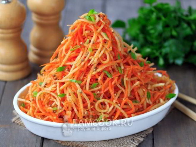 Рецепт моркови по-корейски с сельдереем