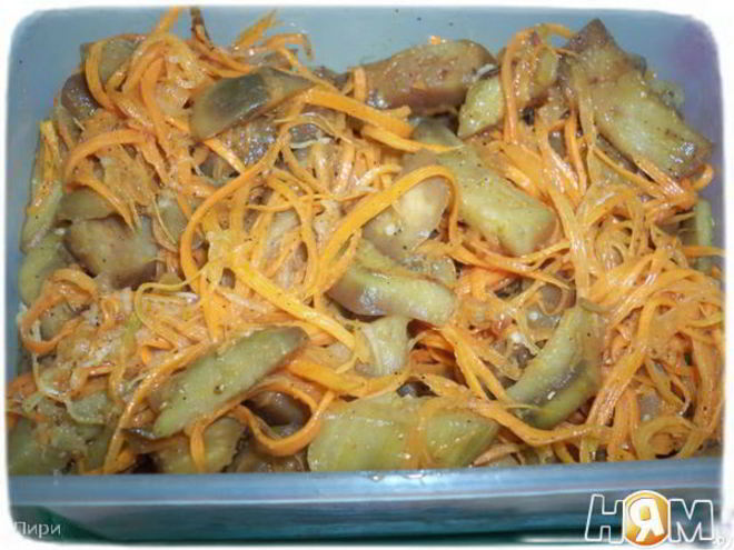 Рецепт моркови с баклажанами по-корейски