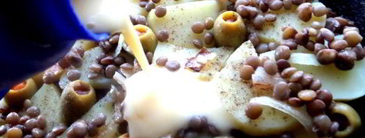 фриттата с картофелем, чечевицей и оливками. Шаг 12