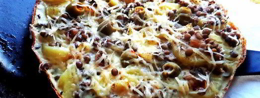 фриттата с картофелем, чечевицей и оливками. Шаг 15