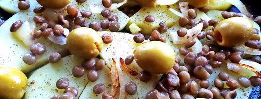 фриттата с картофелем, чечевицей и оливками. Шаг 7