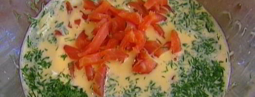 фриттата с семгой, укропом и сыром. Шаг 6