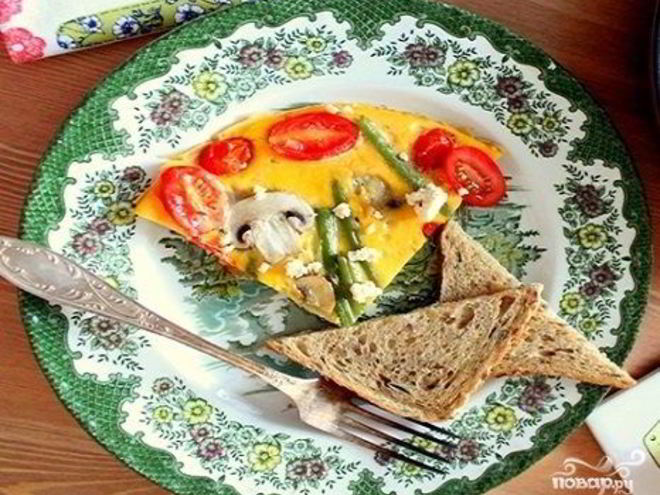 Рецепт омлета с фасолью стручковой