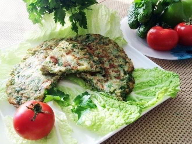 Рецепт омлета с кабачками и зеленью