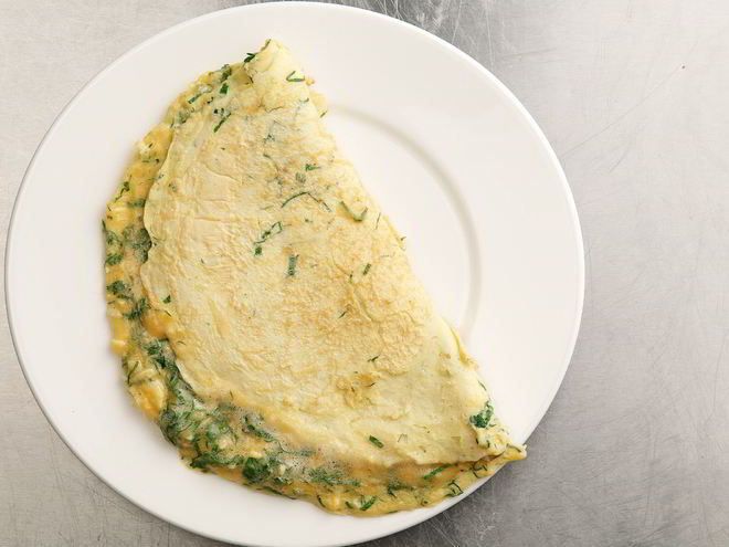 Рецепт омлета с мукой