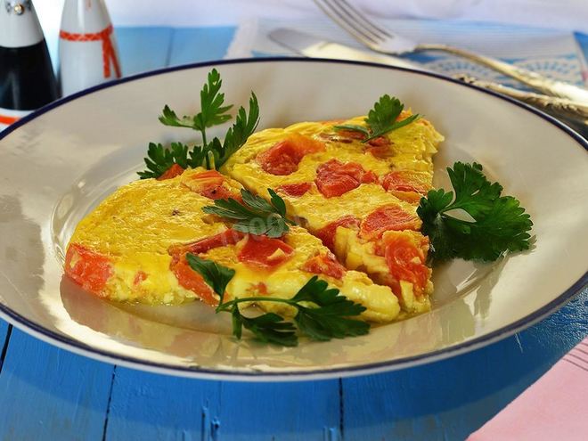 Рецепт омлета с помидорами в духовке