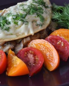 Омлет с сыром и грибами