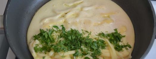 омлет с сыром и грибами. Шаг 6