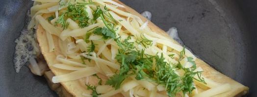 омлет с сыром и грибами. Шаг 8