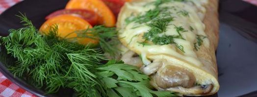 омлет с сыром и грибами. Шаг 9