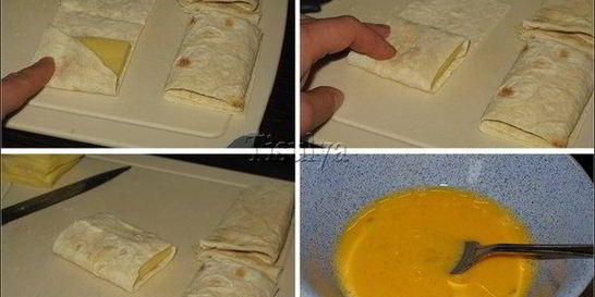 Омлет с сыром в лаваше